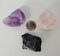Amethyst, Tourmaline, Rose Quartz - Healing Crystals Trio Set